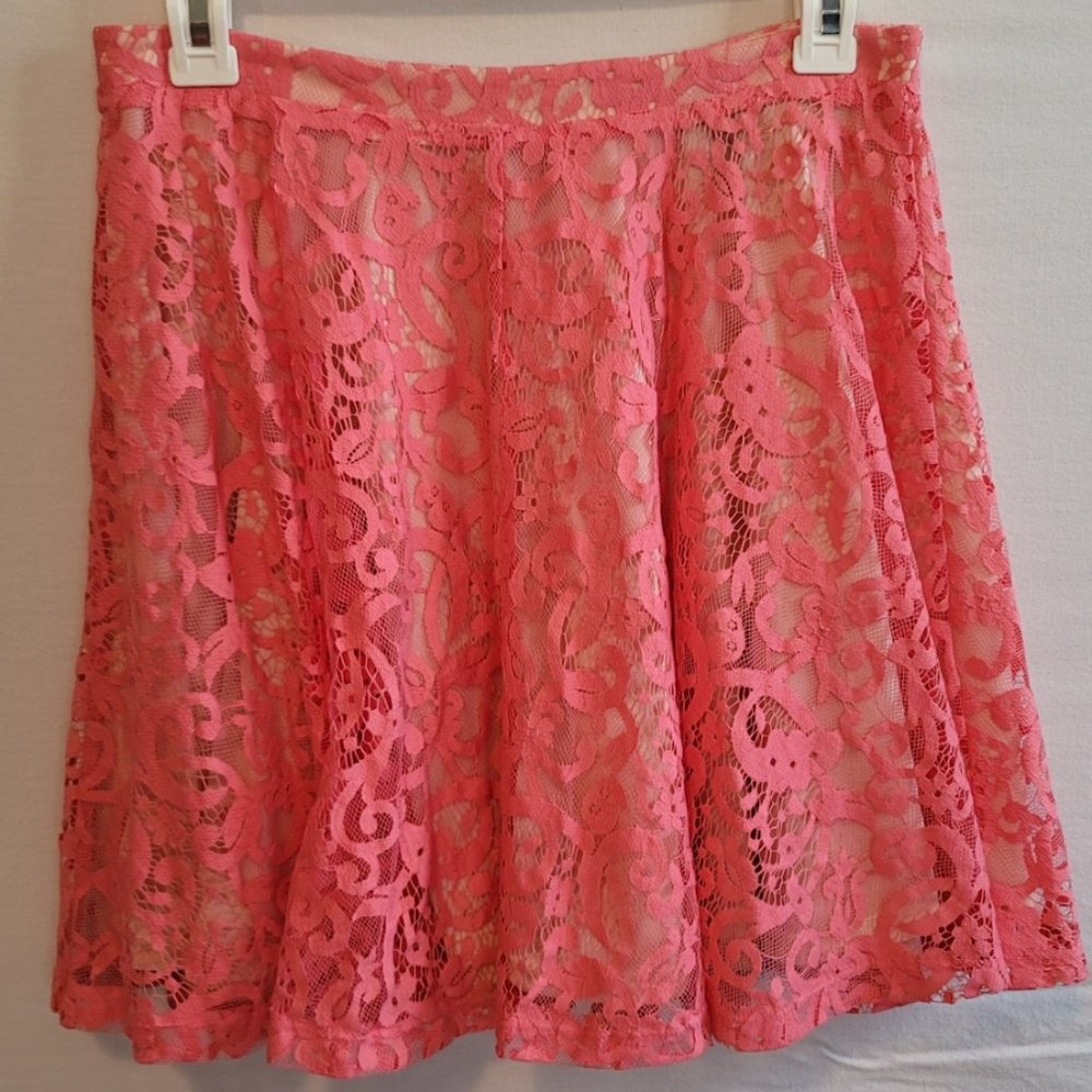 H&M Pink Lace Mini Skirt